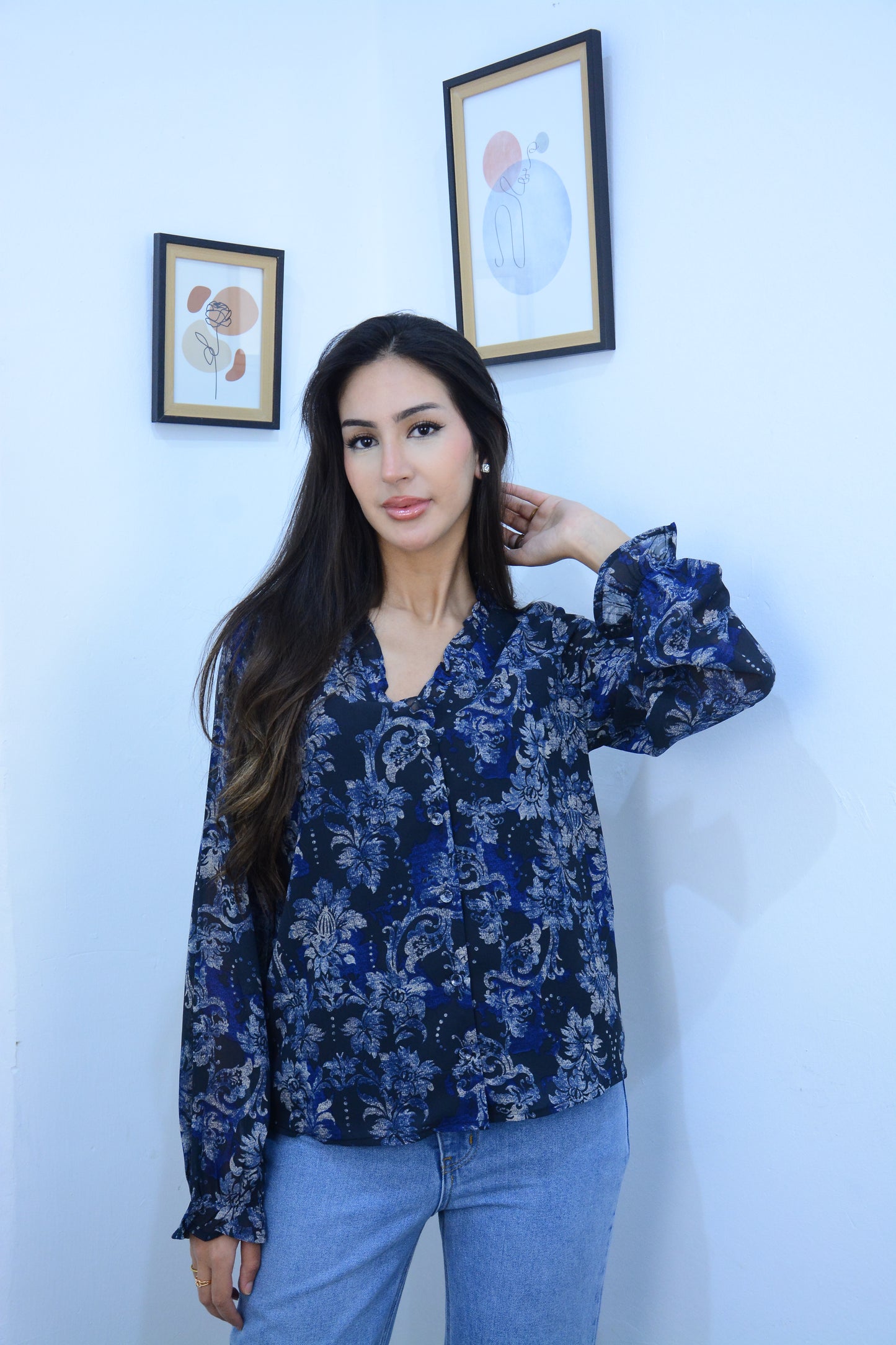 Chemise Bleu imprimée