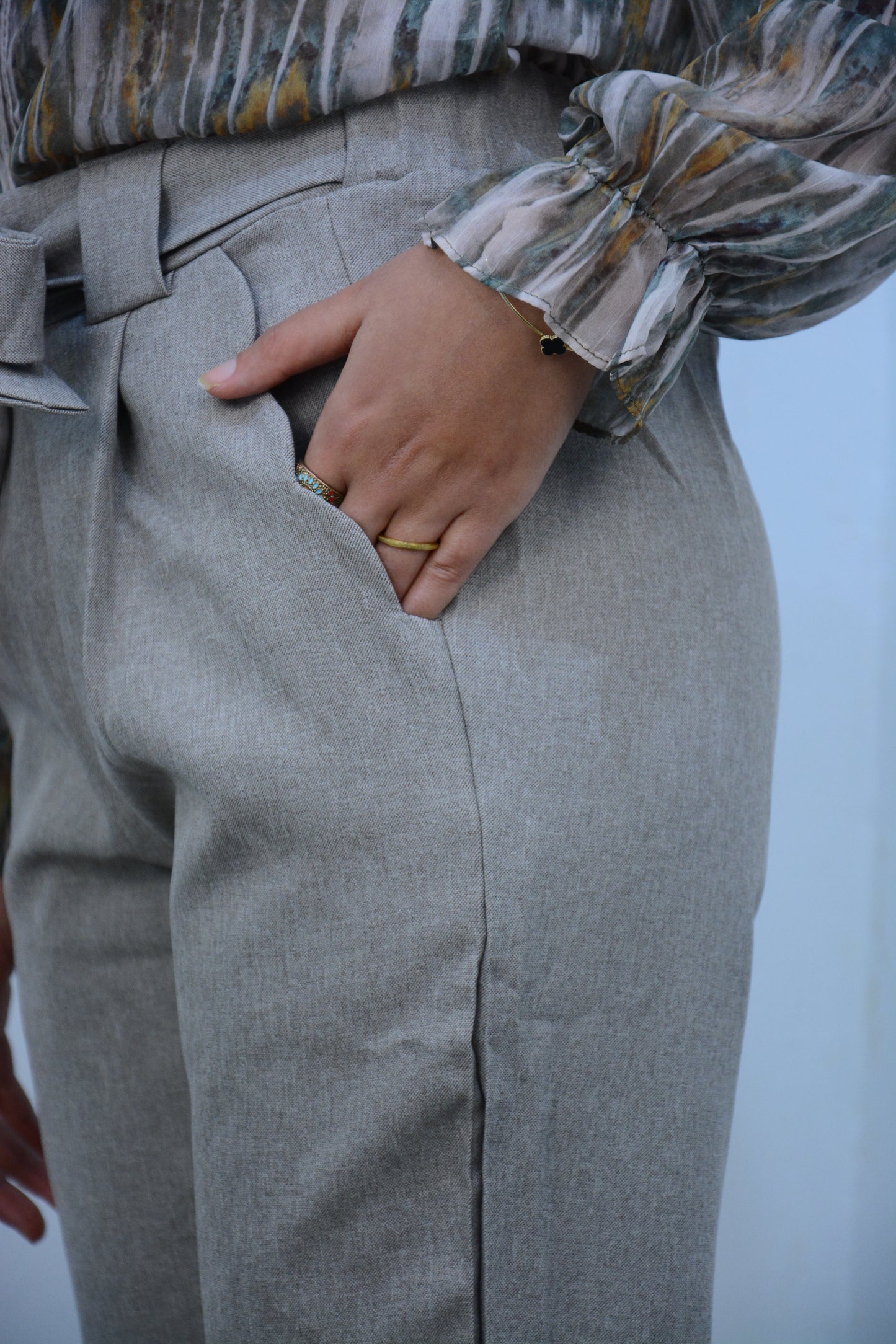 Pantalon Grège Nœud