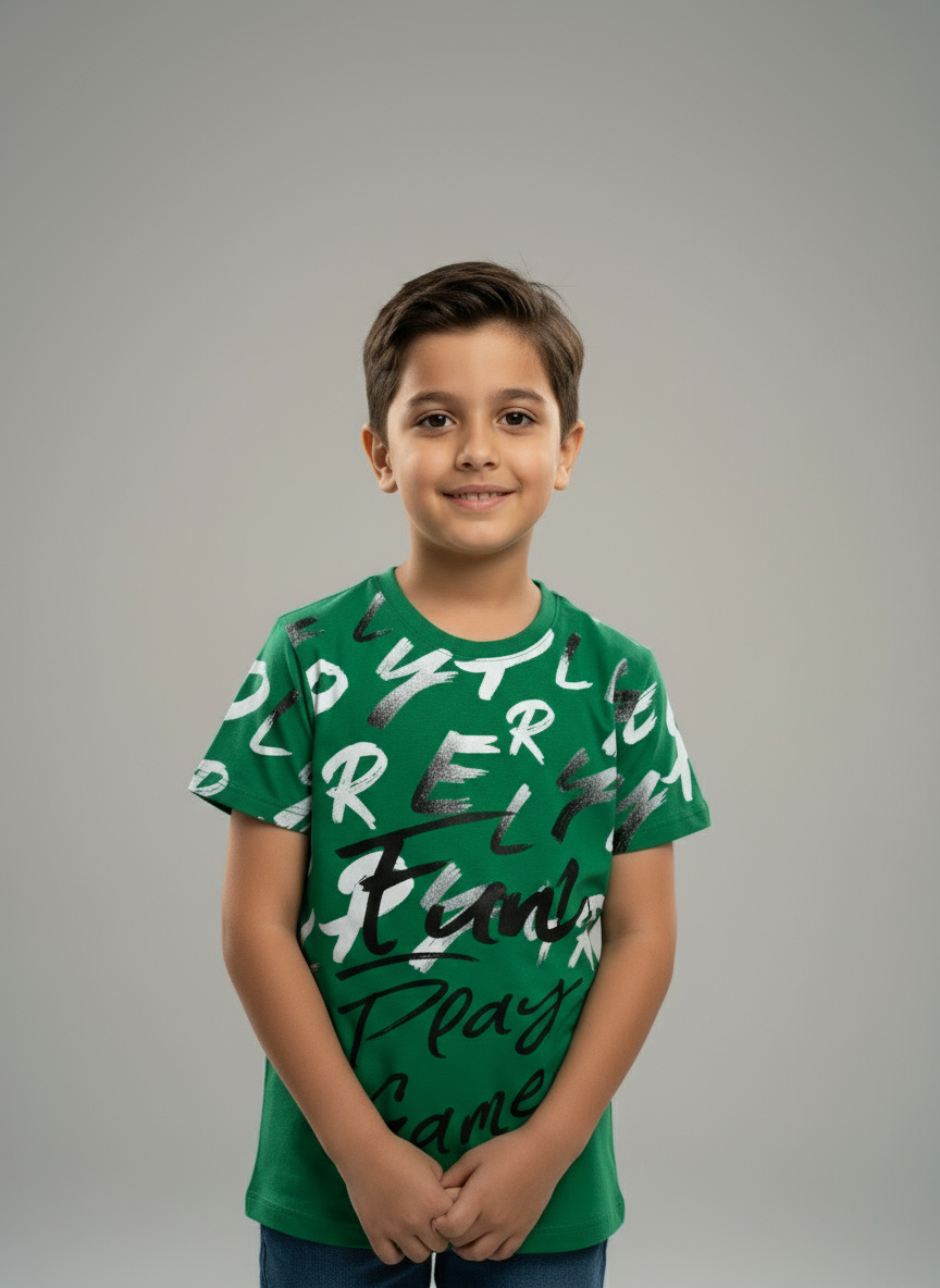 Tee shirt garçon manches courtes avec print FUN PLAY GAME