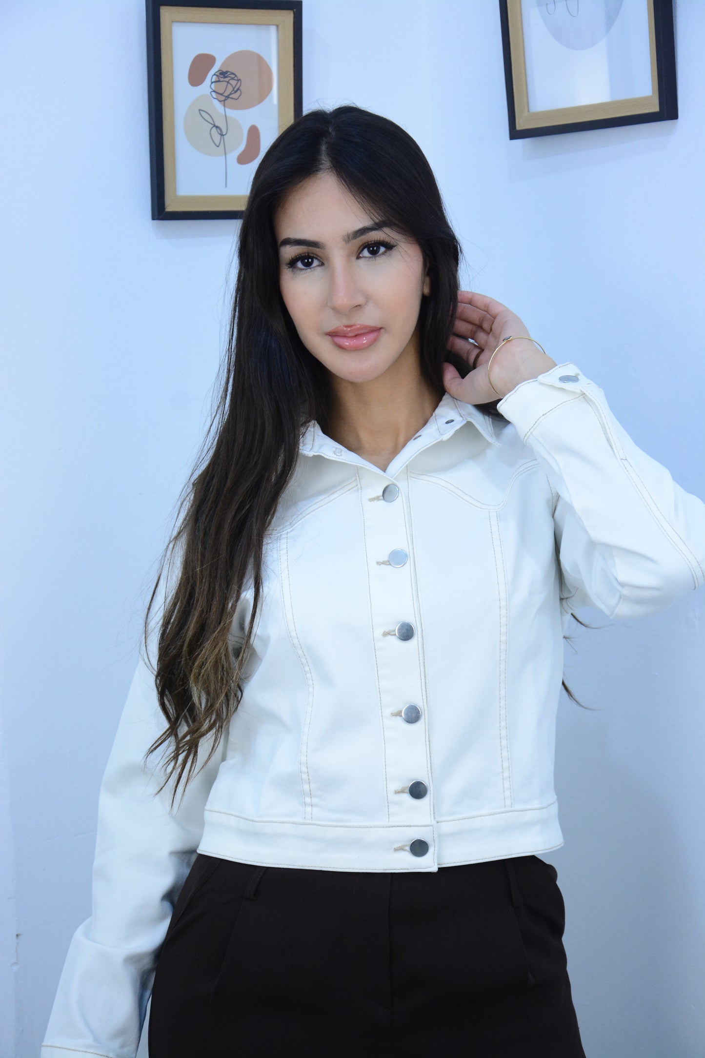 Veste denim blanc