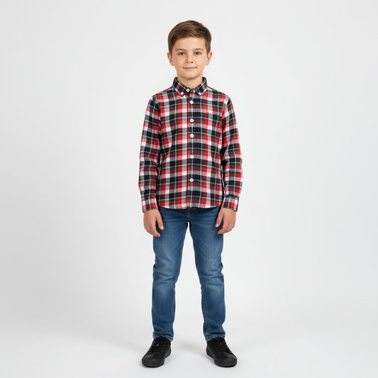 Chemise à carreaux manches longues