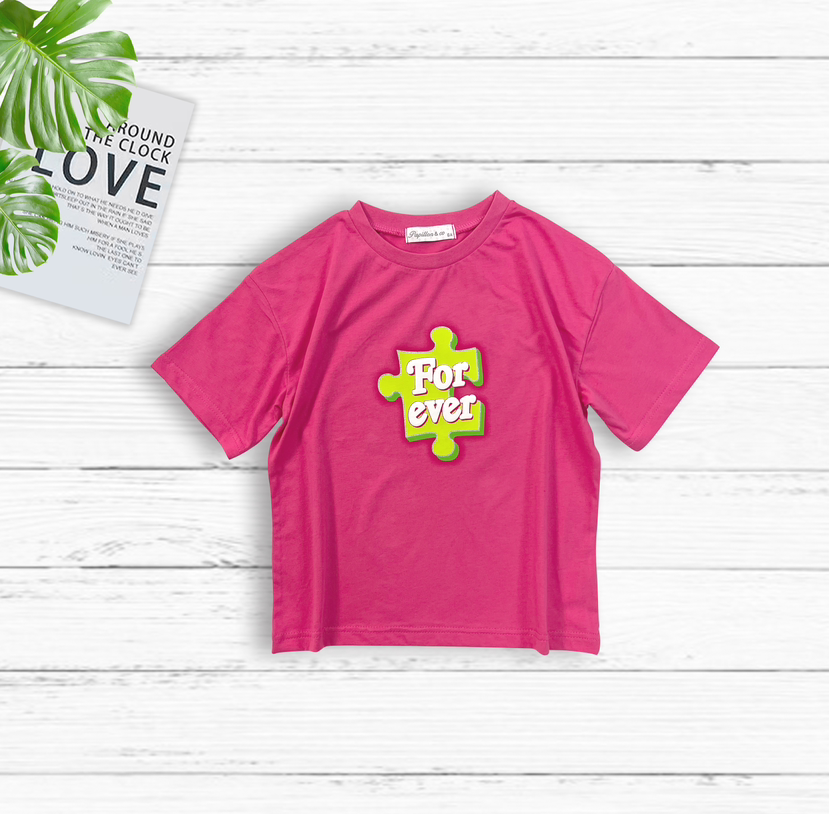 Tee Shirt fille avec print For ever