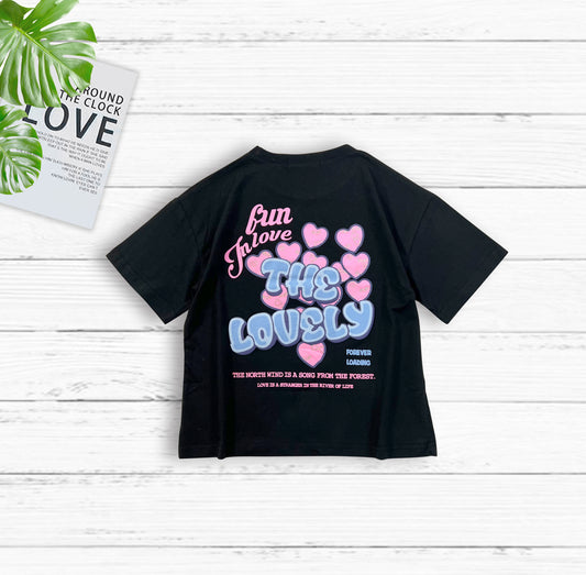 Tee shirt fille manche courte avec print Fun in love
