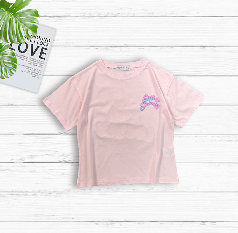 Tee shirt fille manche courte avec print Fun in love