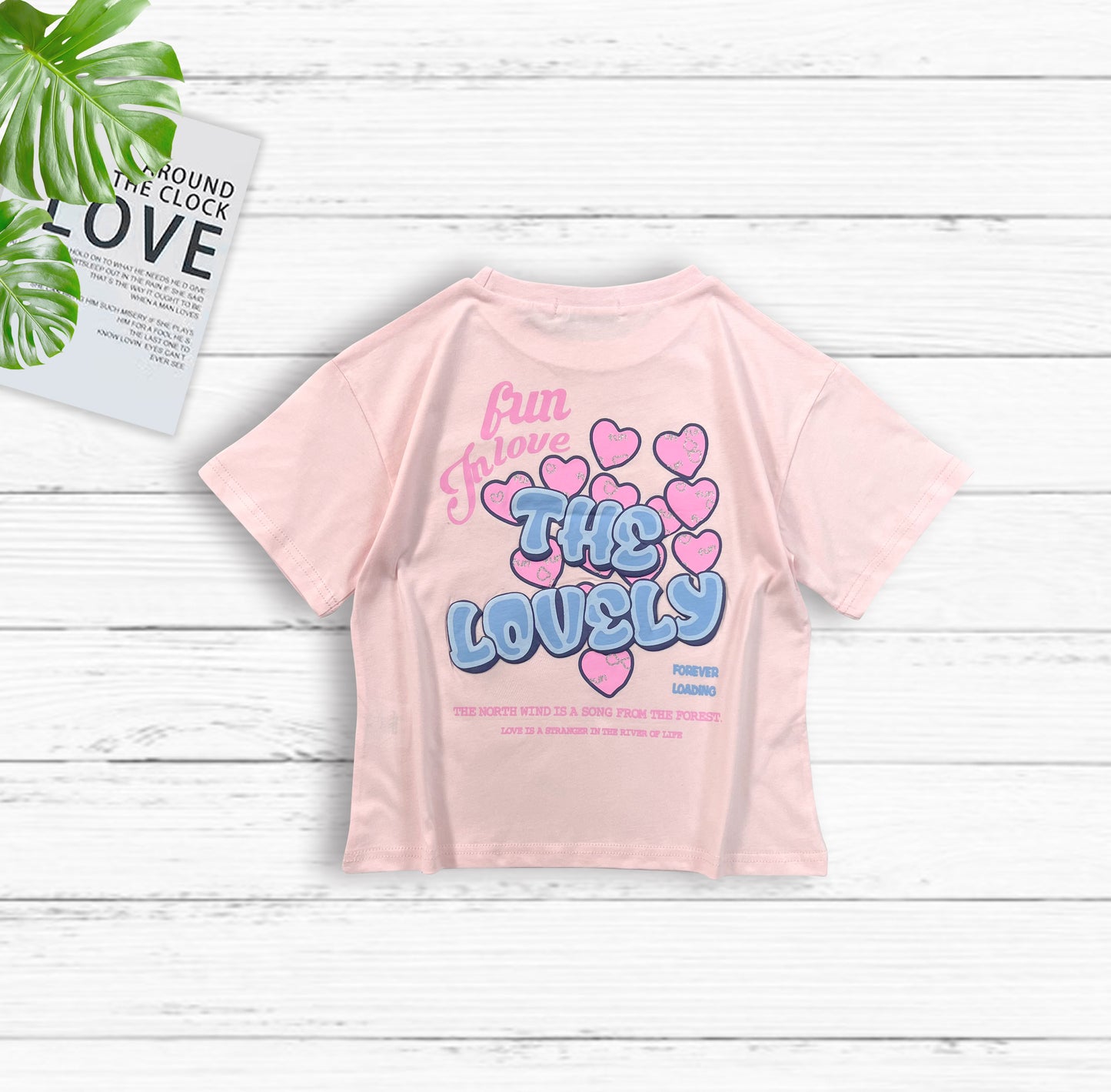 Tee shirt fille manche courte avec print Fun in love
