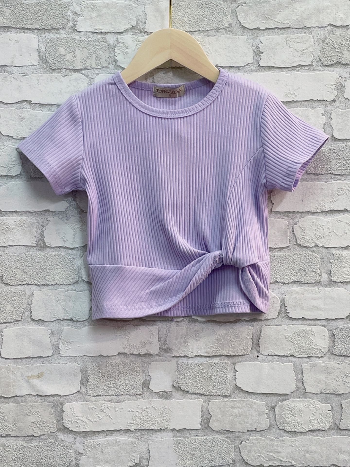 Tee shirt fille torsadé au niveau devant