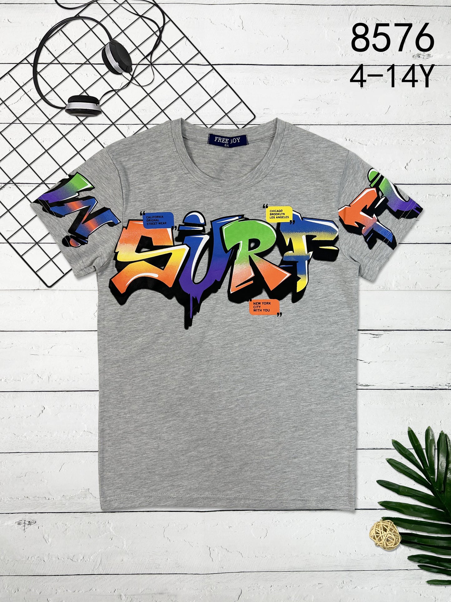 Tee shirt manches courtes avec print SURF