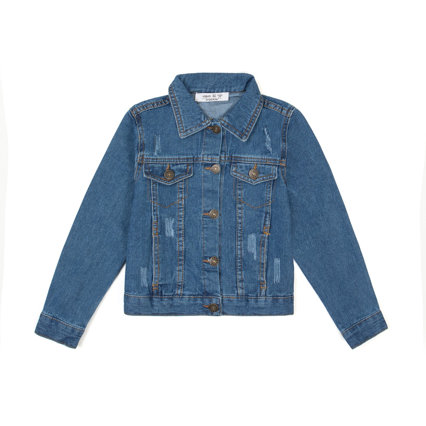 Veste denim fille avec des manches longues