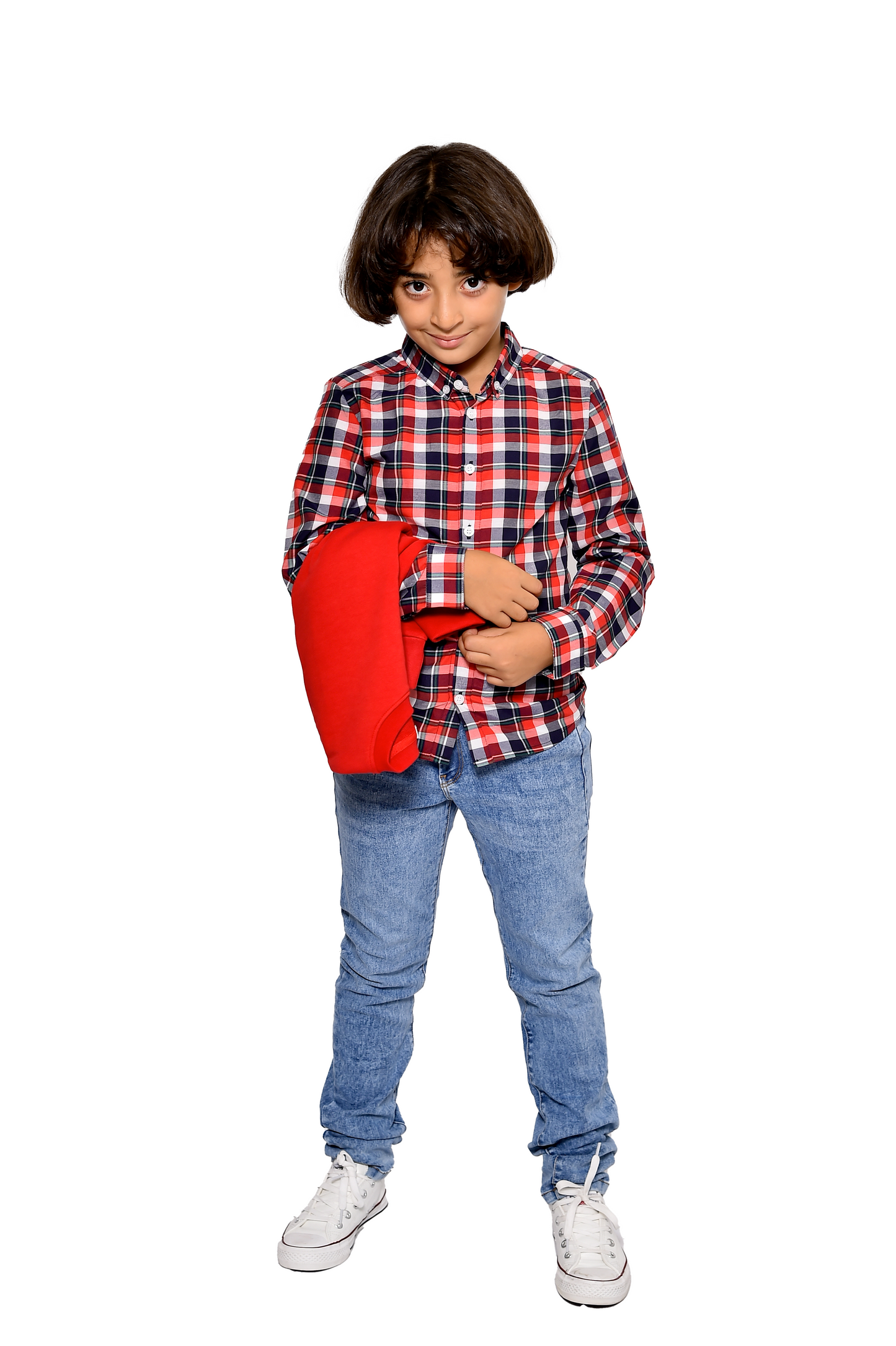 Chemise à carreaux manches longues